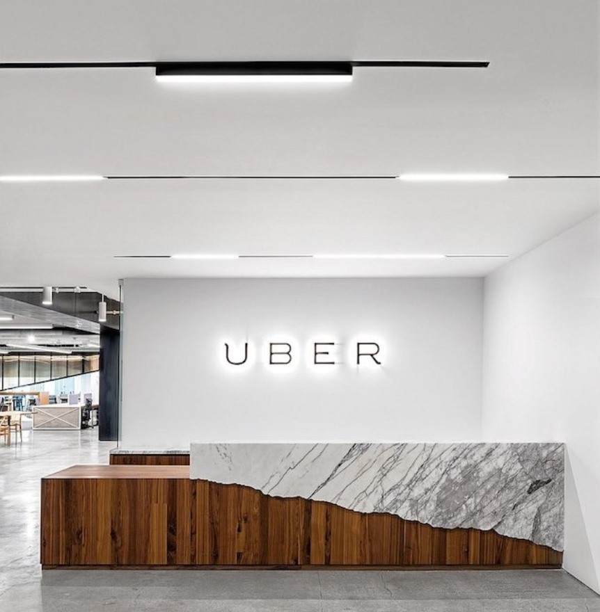 Uber公司前臺形象墻設計效果圖