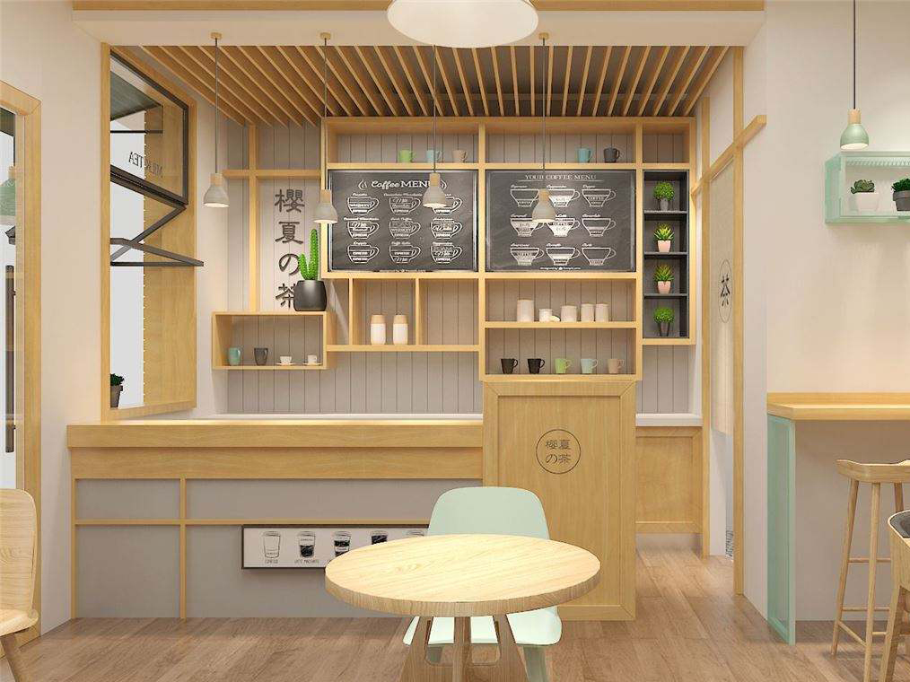 日式風格奶茶店裝修效果圖
